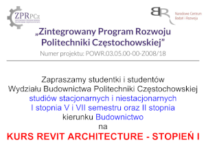 Rekrutacja na kurs KURS REVIT ARCHITECTURE - STOPIEŃ I