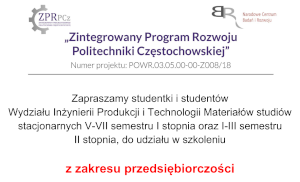 OGŁOSZENIE O REKRUTACJI NA szkolenie z zakresu przedsiębiorczości