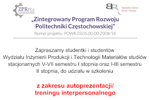 OGŁOSZENIE O REKRUTACJI NA SZKOLENIE Z ZAKRESU AUTOPREZENTACJI/TRENINGU INTERPERSONALNEGO