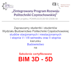 Rekrutacja na Szkolenie certyfikowane BIM 3D - 5D